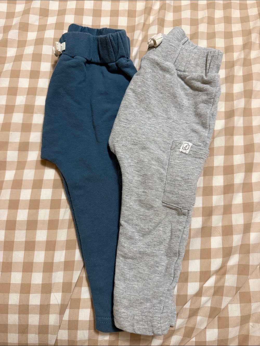 Little Planet Stretch Jogger Pants in Blue and Gray 12 Months